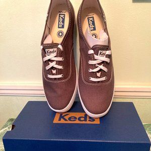 Keds Womens Champion Gray Canvas Sneakers, NIB - Sizes 7M, 7.5M, 8.5M, 9M, 10M